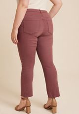 Plus Size Vervet&trade; Burgundy Ankle Straight High Rise Jean, C830, small