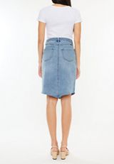 KanCan&trade; Raw Hem Midi Denim Skirt, C3337, small