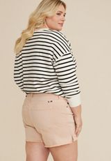Plus Size KanCan&trade; High Rise Frayed Hem 5in Short, PINK, small