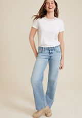 edgely&trade; Mid Rise Relaxed Boyfriend Wide Leg Jean, C3337, small
