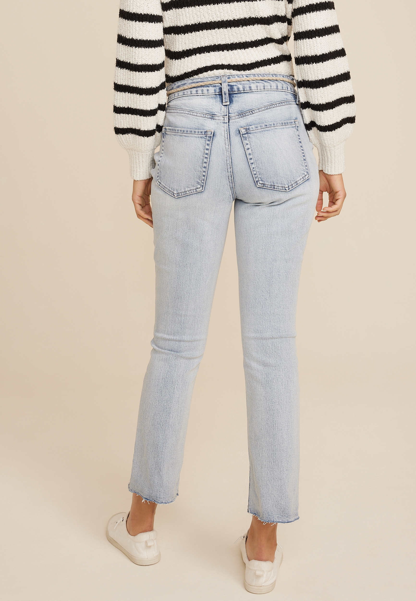 m jeans by maurices&trade; High Rise Belted Kick Boot Ankle Jean, C2806, large