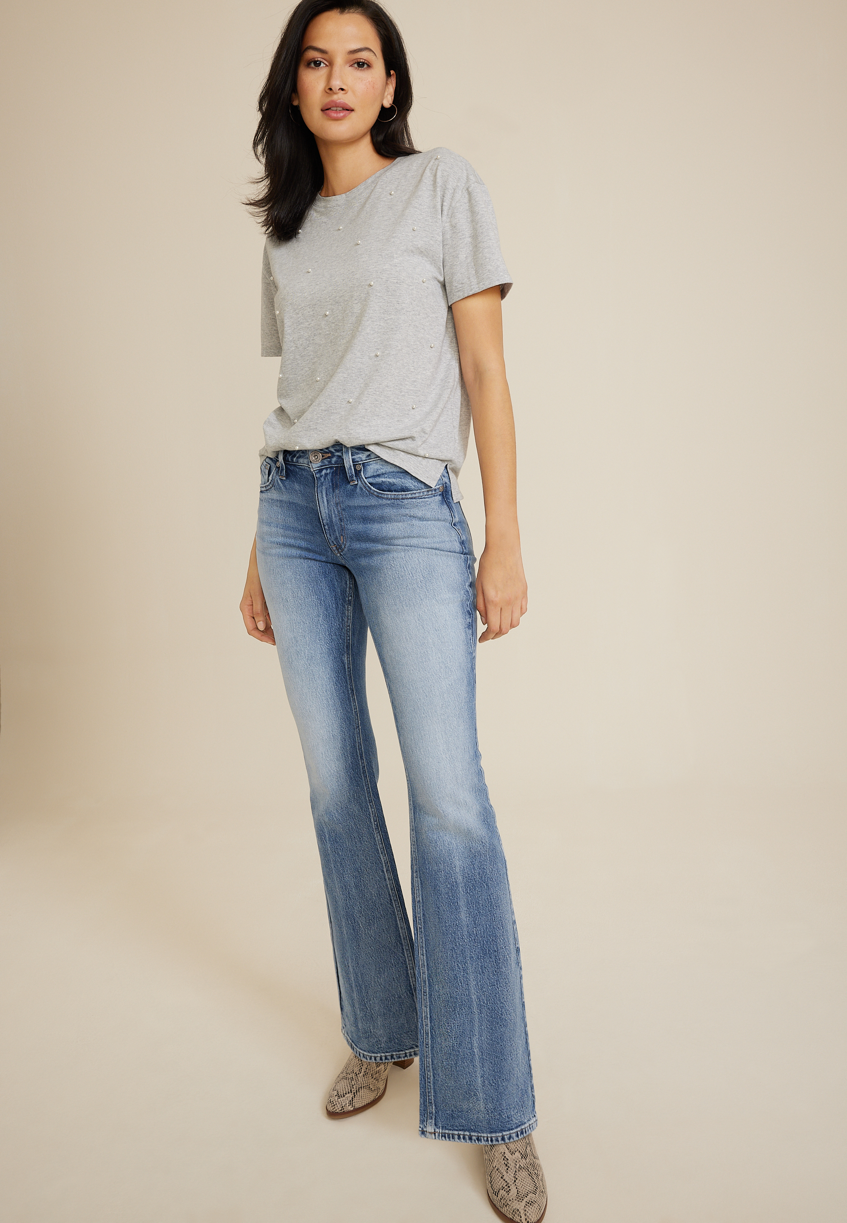edgely™ Mid Rise Flare Jean | maurices
