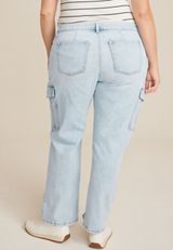 Plus Size edgely&trade; Mid Rise Relaxed Boyfriend Straight Cargo Jean, C2806, small