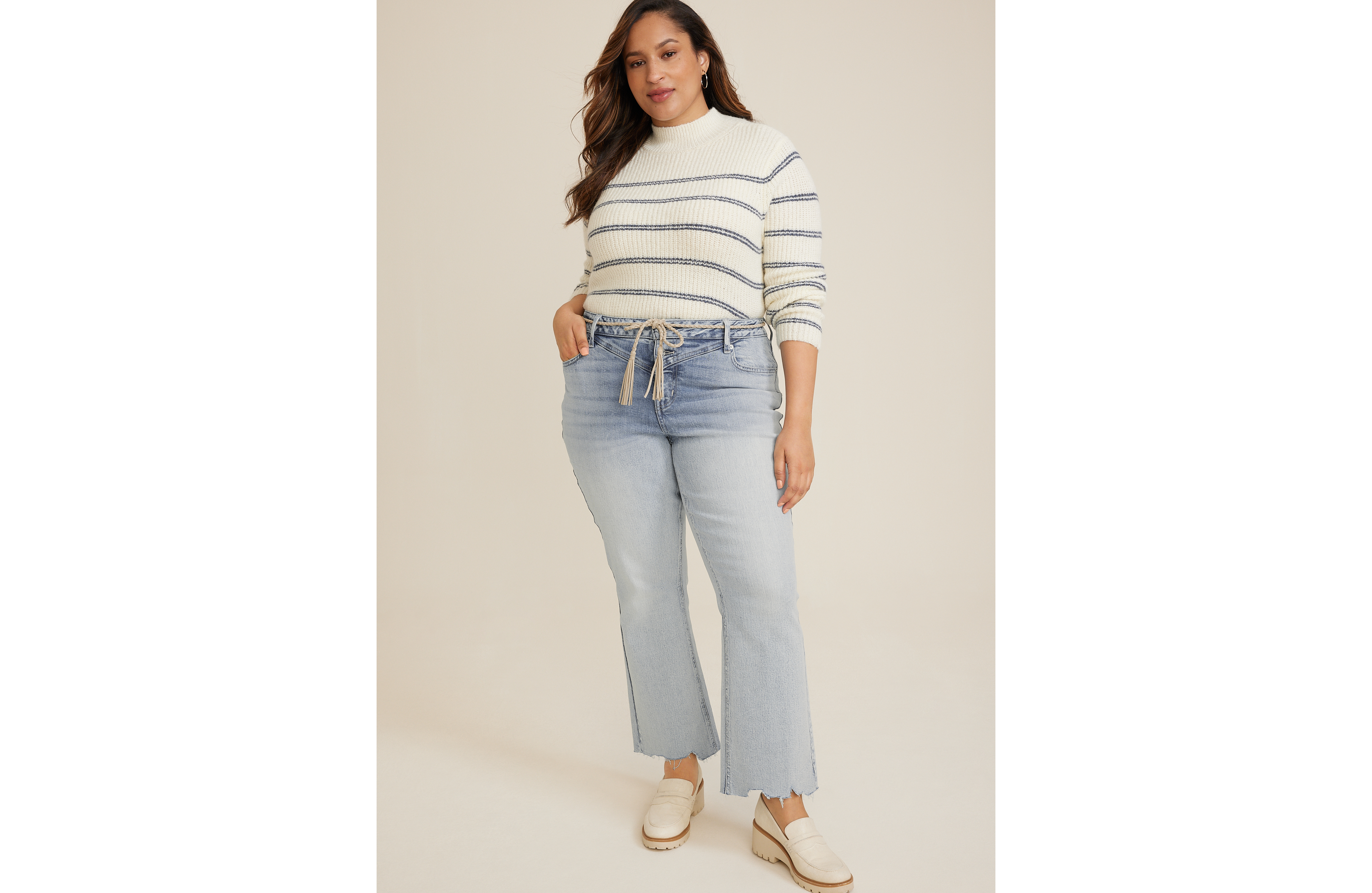 Plus m jeans by maurices™ Curvy High Rise Belted Kick Boot Ankle Jean
