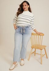 Plus Size m jeans by maurices&trade; Curvy High Rise Belted Kick Boot Ankle Jean, C2806, small