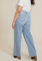 Plus Size edgely&trade; Curvy High Rise Relaxed Boyfriend Wide Leg Jean, C3337, small