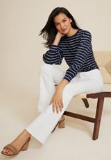 m jeans by maurices&trade; White High Rise Double Button Sculptress Flare Jean, C223, small