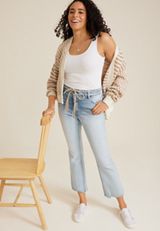 m jeans by maurices&trade; Mid Fit Mid Rise Belted Kick Boot Ankle Jean, C2806, small
