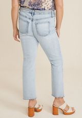Plus Size m jeans by maurices&trade; Mid Fit Mid Rise Belted Kick Boot Ankle Jean, LIGHT SANDBLAST, small