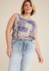 Plus Size m jeans by maurices&trade; Mid Fit Mid Rise Belted Kick Boot Ankle Jean, LIGHT SANDBLAST, small