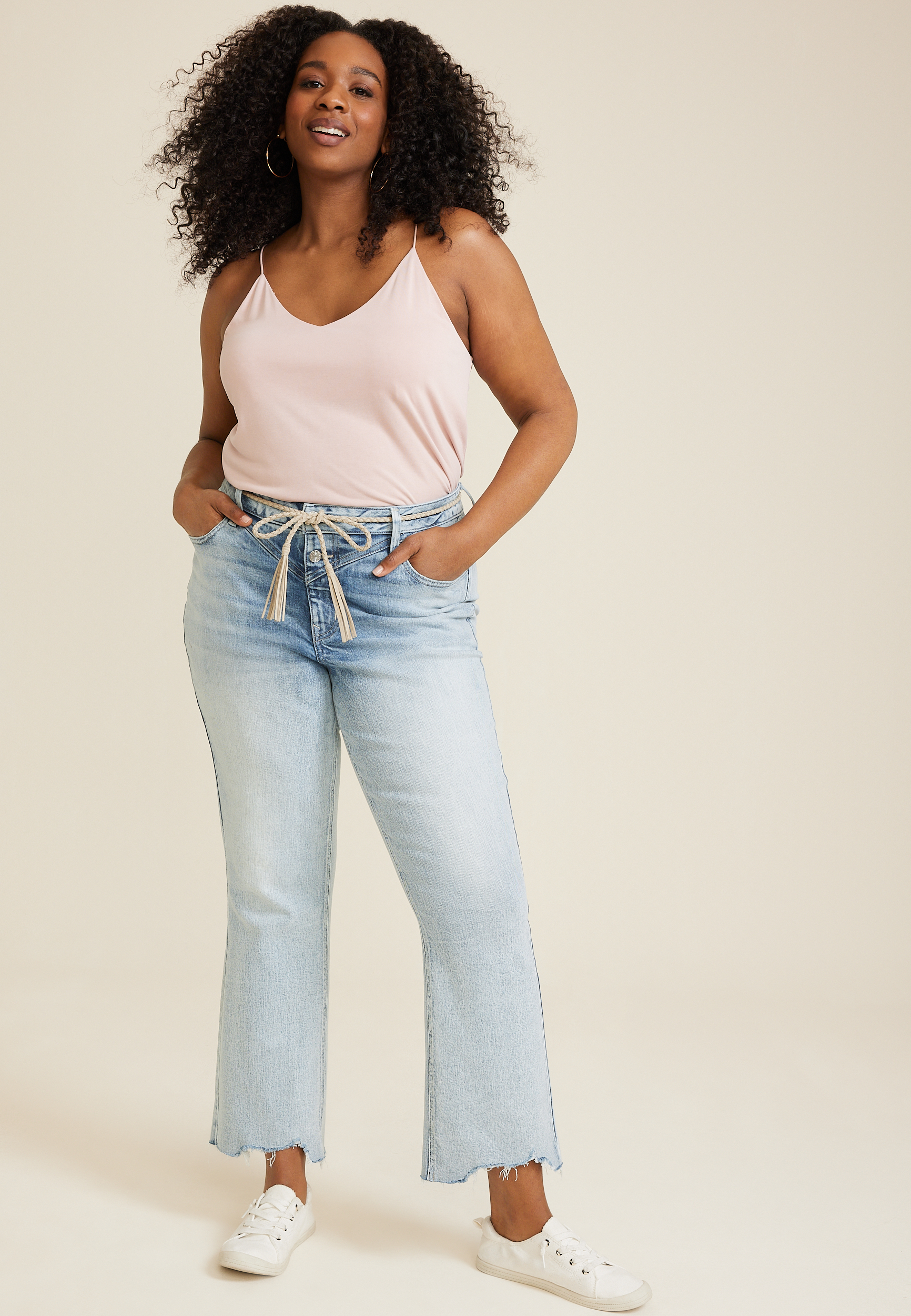 Plus Size edgely™ Mid Rise Relaxed Boyfriend Wide Leg Jean