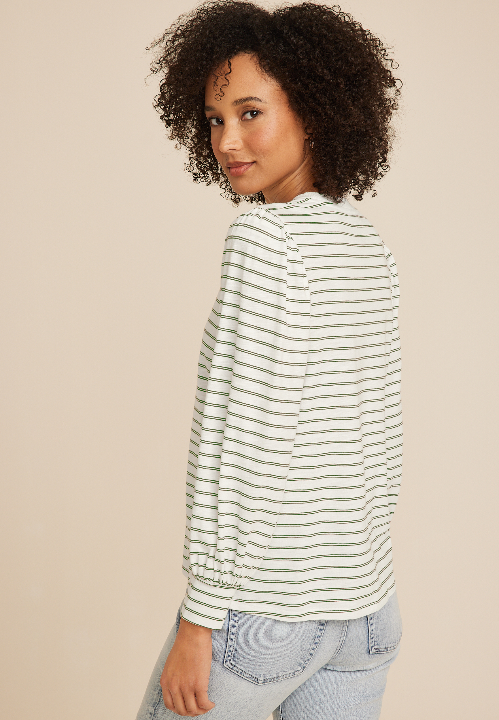 24/7 Hadley Striped Tee, ECRU COMBO, large
