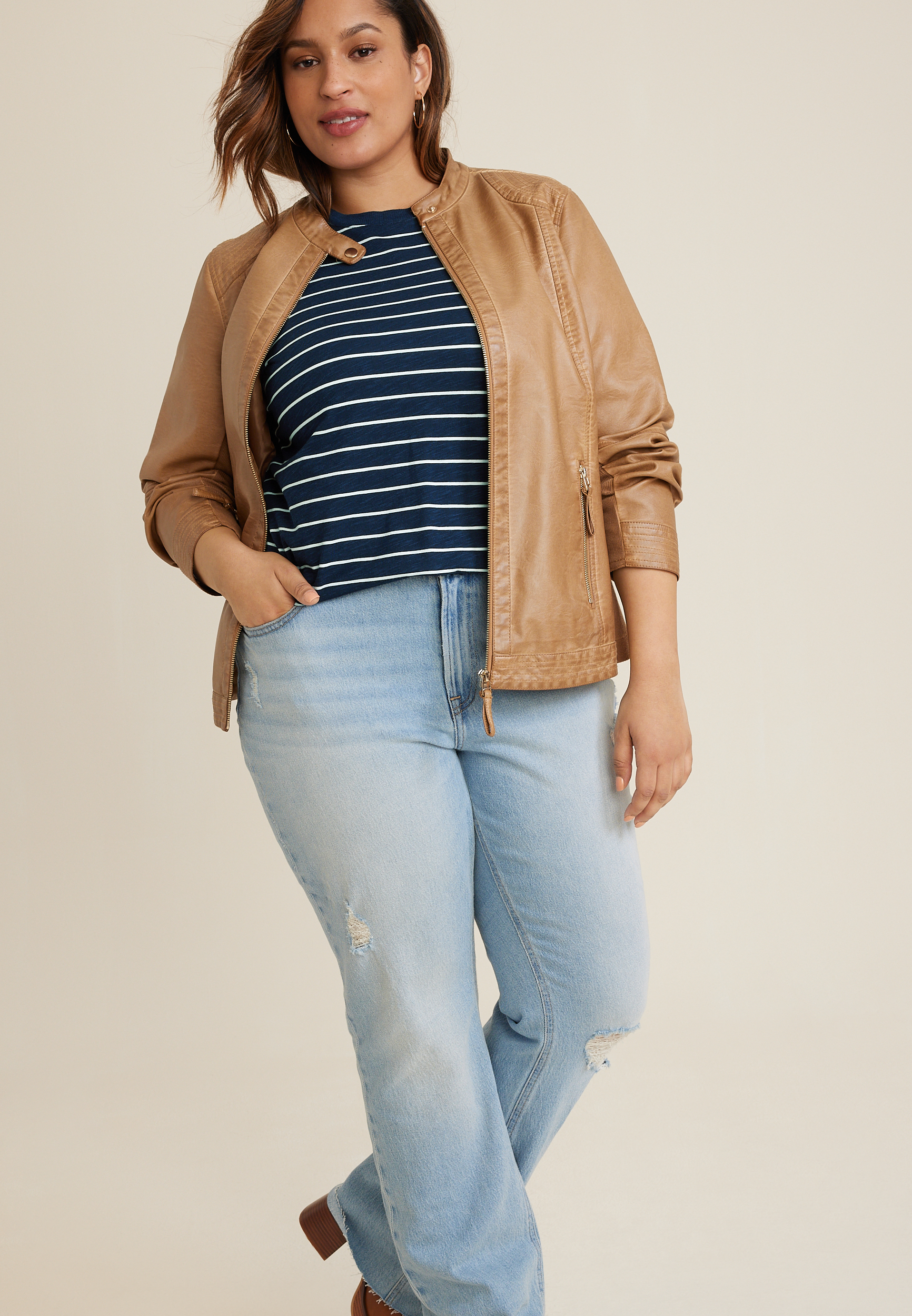 Plus 24/7 Hadley Striped Tee