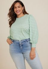 Plus Size 24/7 Hadley Striped Tee, C5433, small