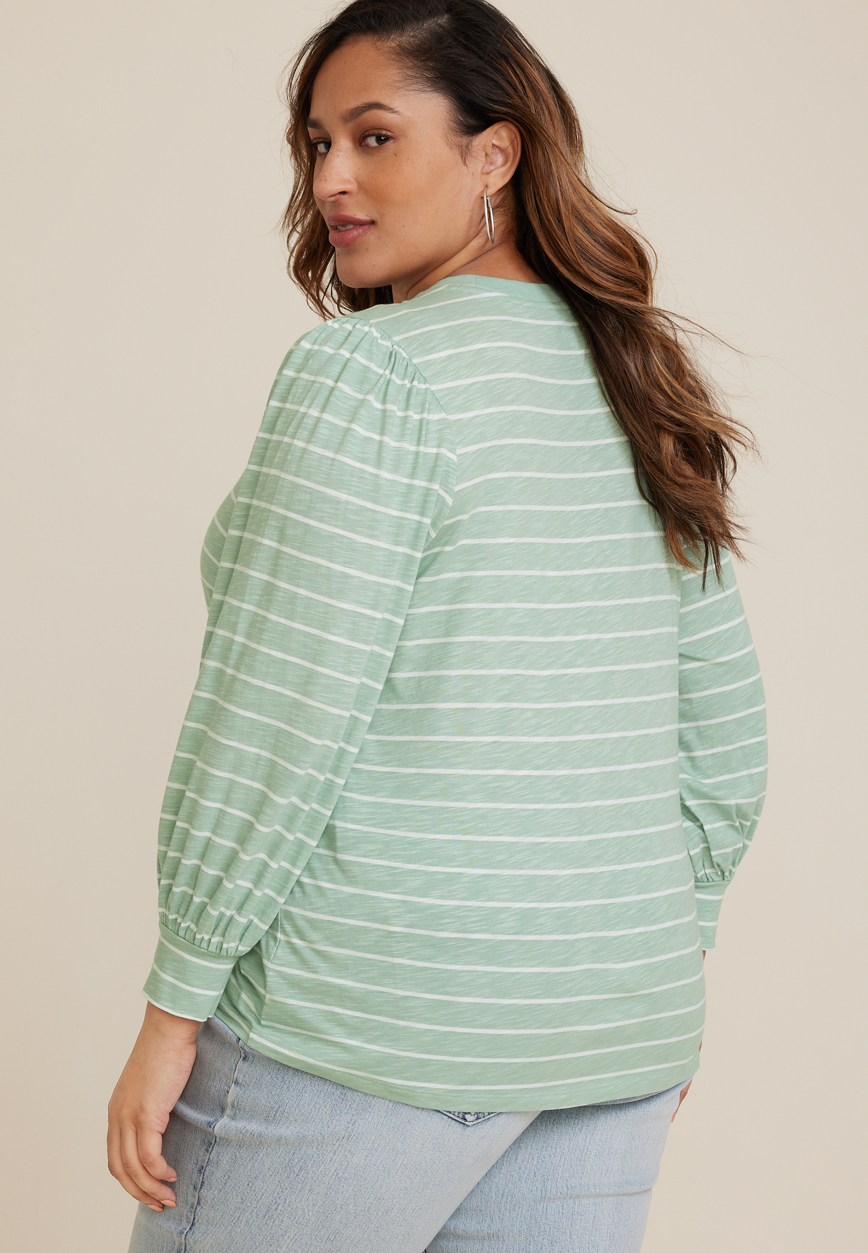 Plus Size 24/7 Hadley Striped Tee, C5433, large