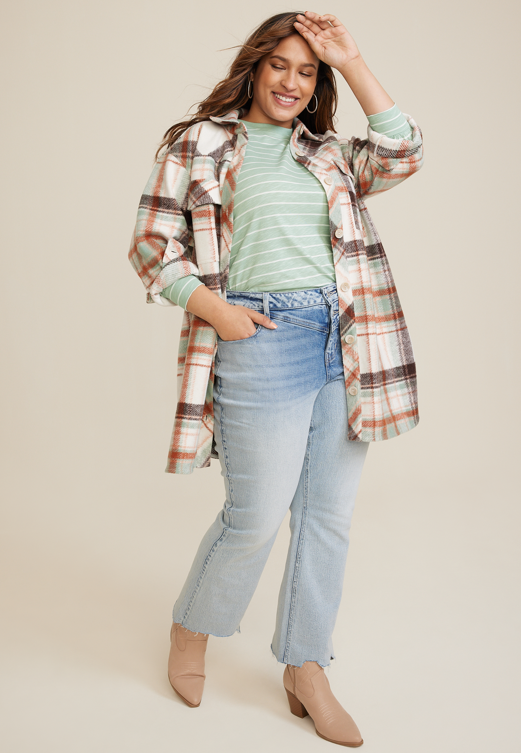Plus Size 24/7 Hadley Striped Tee, C5433, large