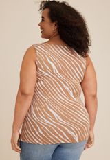 Plus Size Double Layer Zebra Tank Top, C7569, small