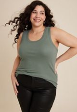 Plus Size 24/7 U Line Tank Top, C9516, small