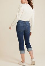 m jeans by maurices&trade; Classic Mid Rise Straight Cropped Jean, DARK SANDBLAST, small