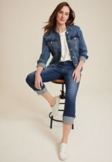 m jeans by maurices&trade; Classic Mid Rise Straight Cropped Jean, DARK SANDBLAST, small