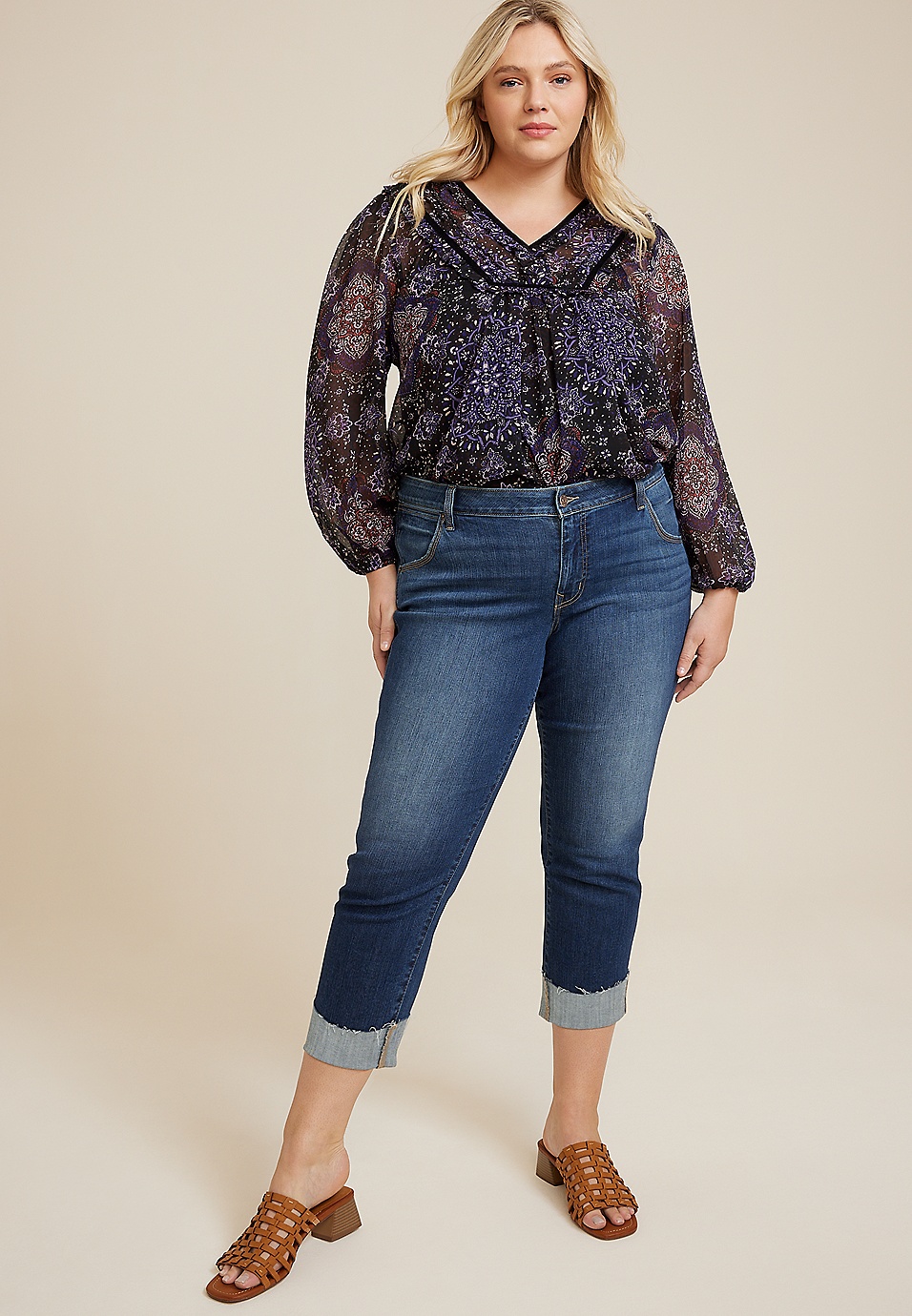 Plus Size m jeans by maurices™ Classic Mid Rise Straight Cropped Jean