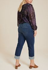Plus Size m jeans by maurices&trade; Classic Mid Rise Straight Cropped Jean, DARK SANDBLAST, small