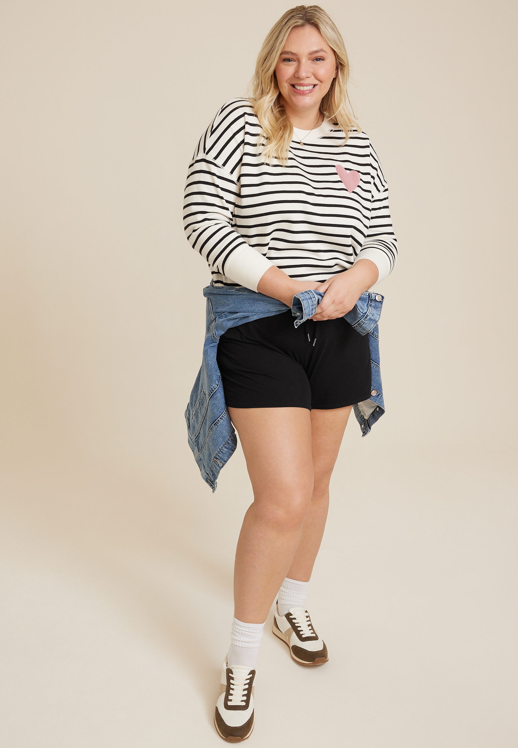 Plus Size Cloud Stretch High Rise 4.5in Short, BLACK, large