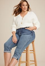 Plus Size Vigoss&reg; Heritage Mid Rise Capri, C3337, small