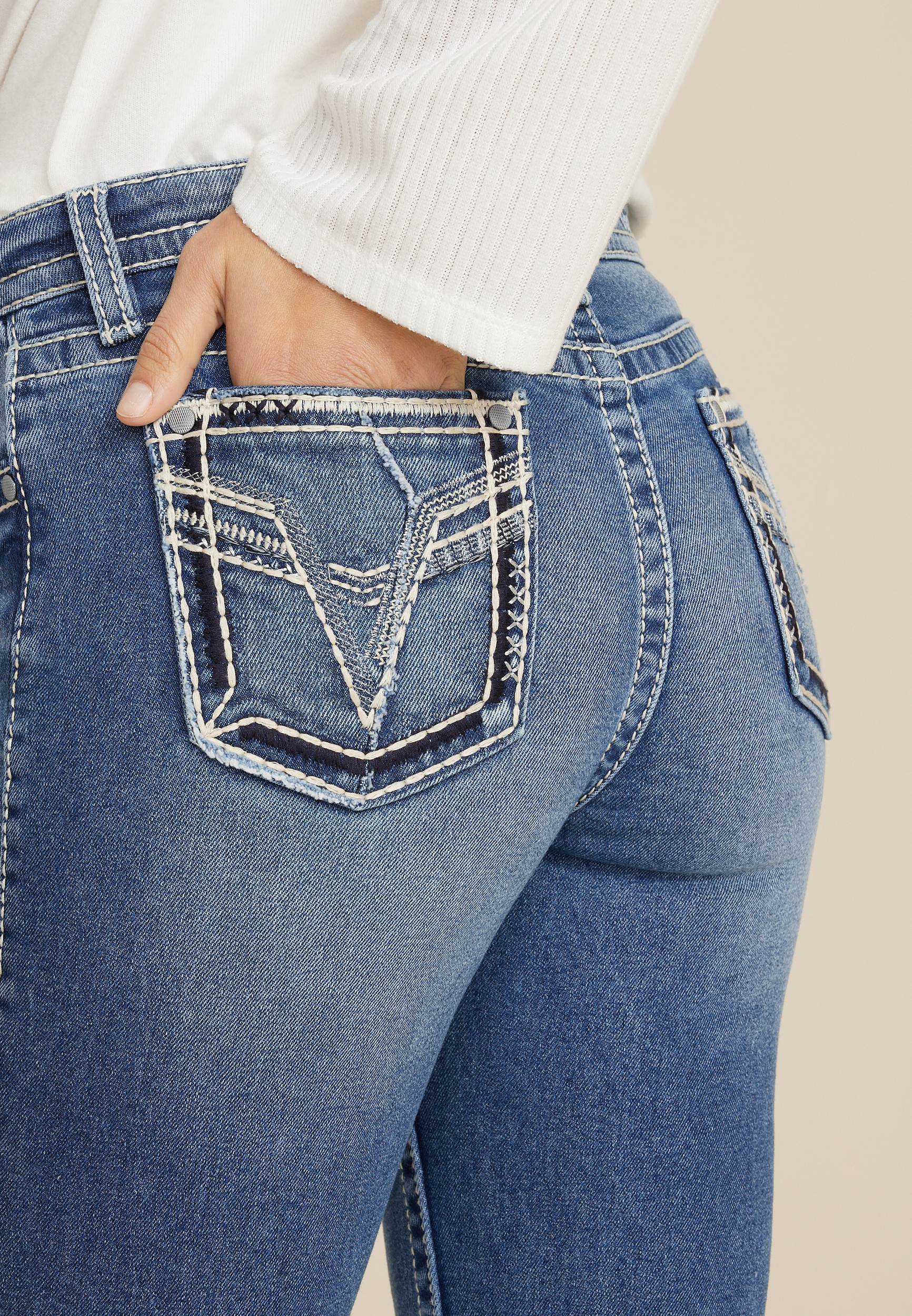 Vigoss&reg; Heritage Mid Rise Cropped Boot Jean, C3337, large