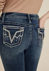 Vigoss&reg; Heritage Boho Mid Rise Bootcut Jean, DARK SANDBLAST, small