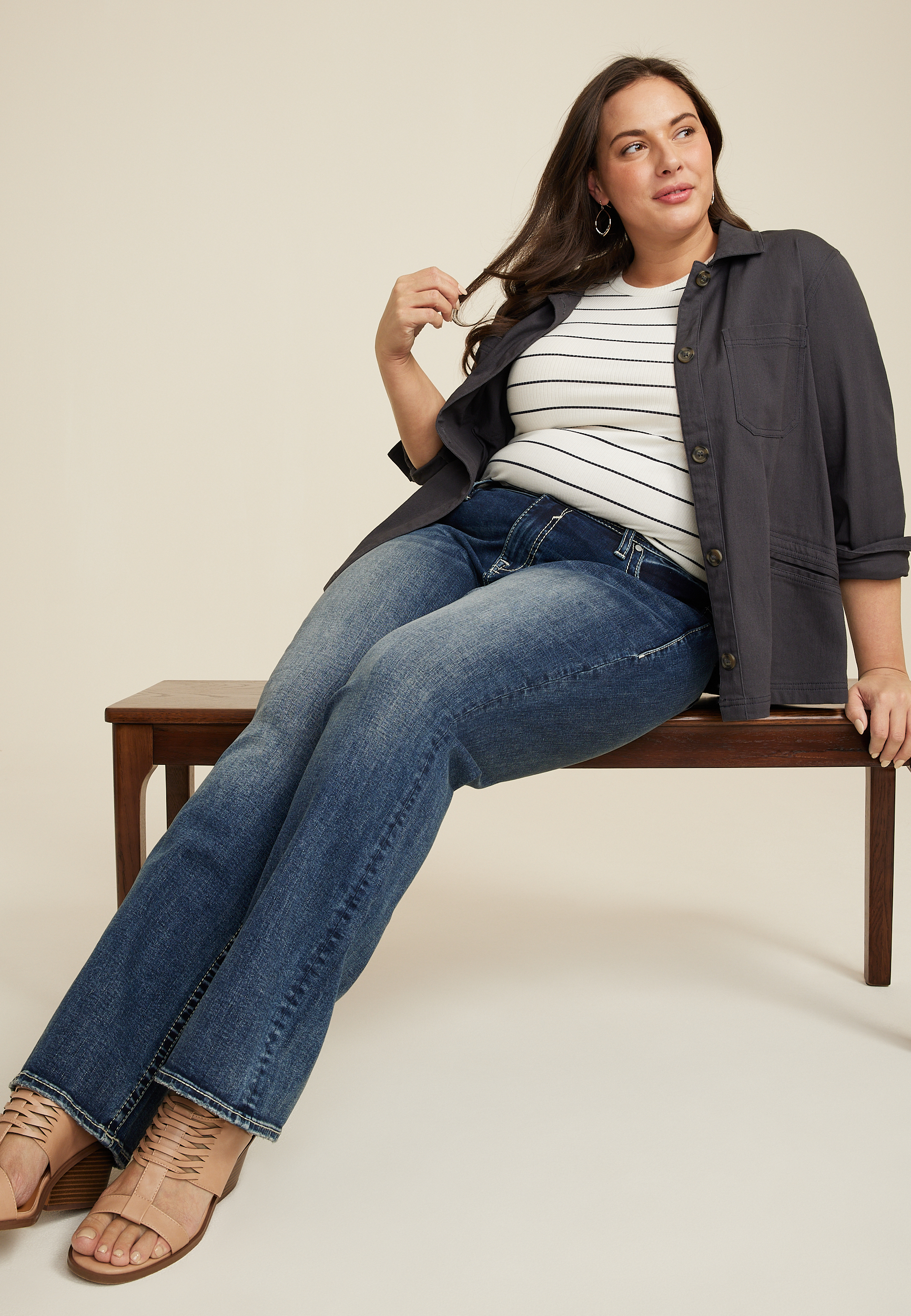 Plus Size Vigoss&reg; Heritage Boho Mid Rise Bootcut Jean, C258, large