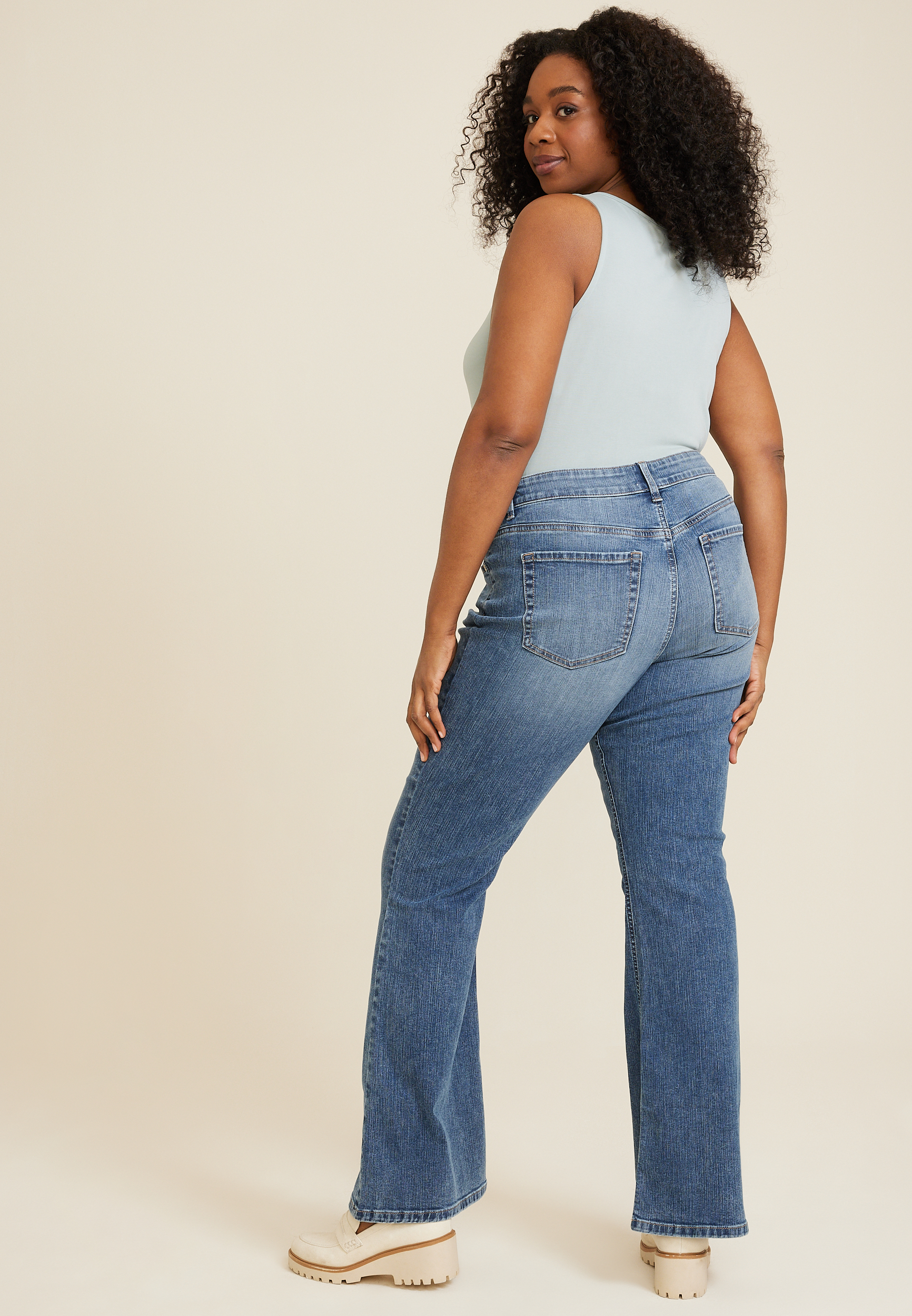 Plus Size m jeans by maurices&trade; Classic Flare Mid Rise Jean, MEDIUM SANDBLAST, large