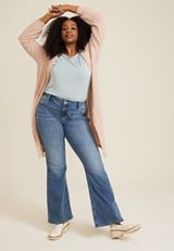 Plus Size m jeans by maurices&trade; Classic Flare Mid Rise Jean, MEDIUM SANDBLAST, small