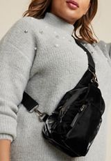 Black Sling Bag, BLACK, small