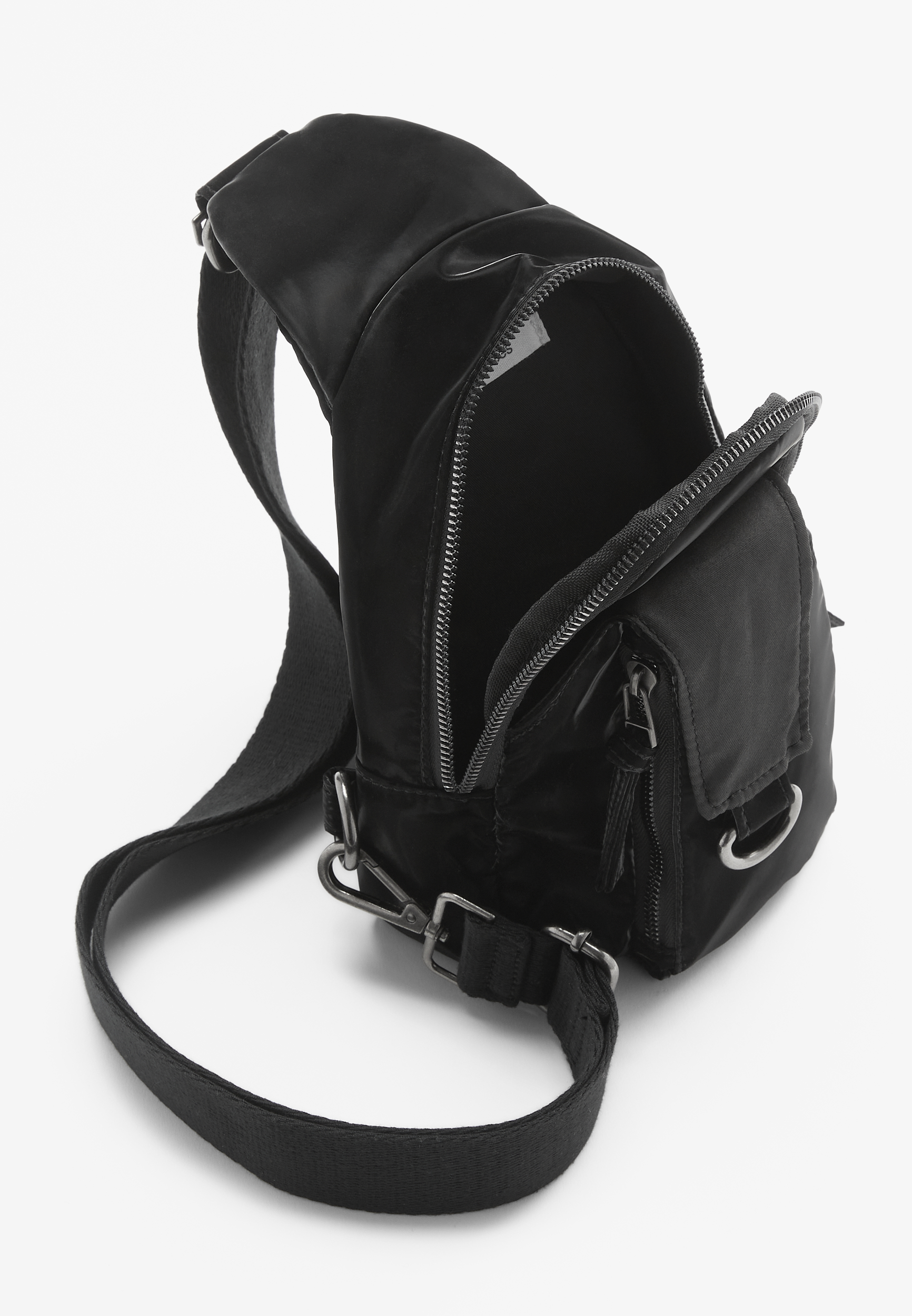 Black Sling Bag, BLACK, large