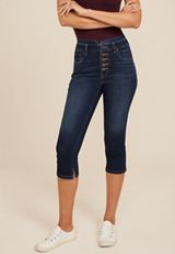 m jeans by maurices&trade; Cool Comfort High Rise Stacked Waist Button Fly Cropped Jean, C258, small
