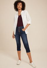 m jeans by maurices&trade; Cool Comfort High Rise Stacked Waist Button Fly Cropped Jean, C258, small