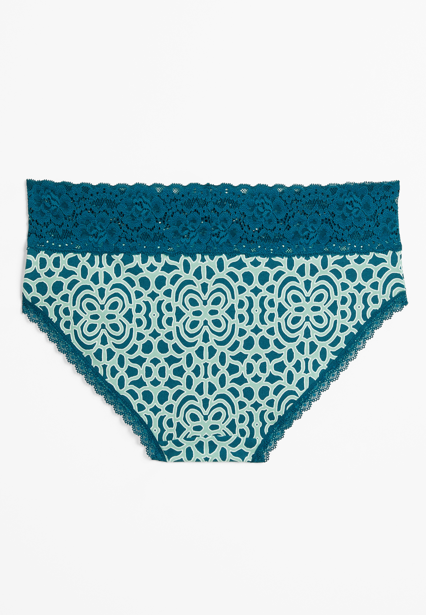 Simply Comfy Teal Cotton Hipster Panty, C6352, large