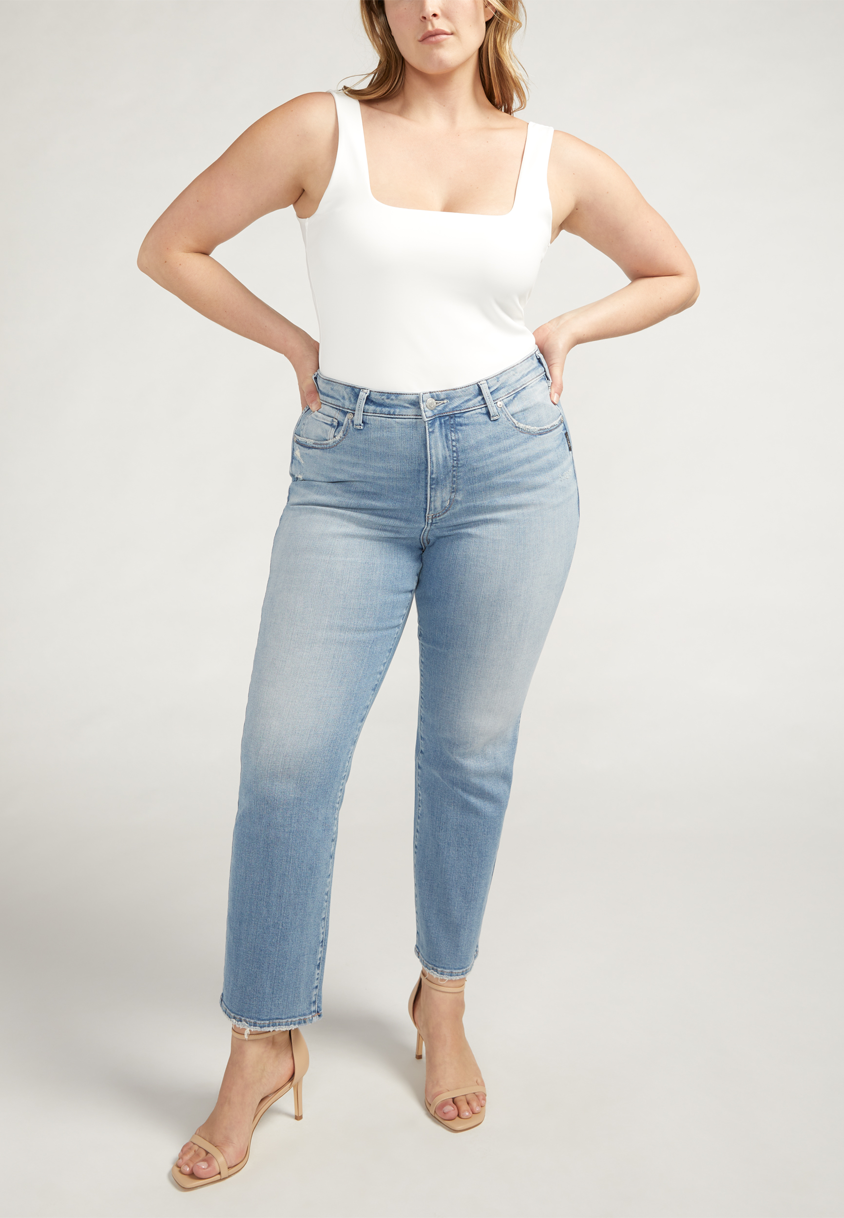 Plus Size Silver Jeans Co.® Isbister High Rise Ankle Straight Jean