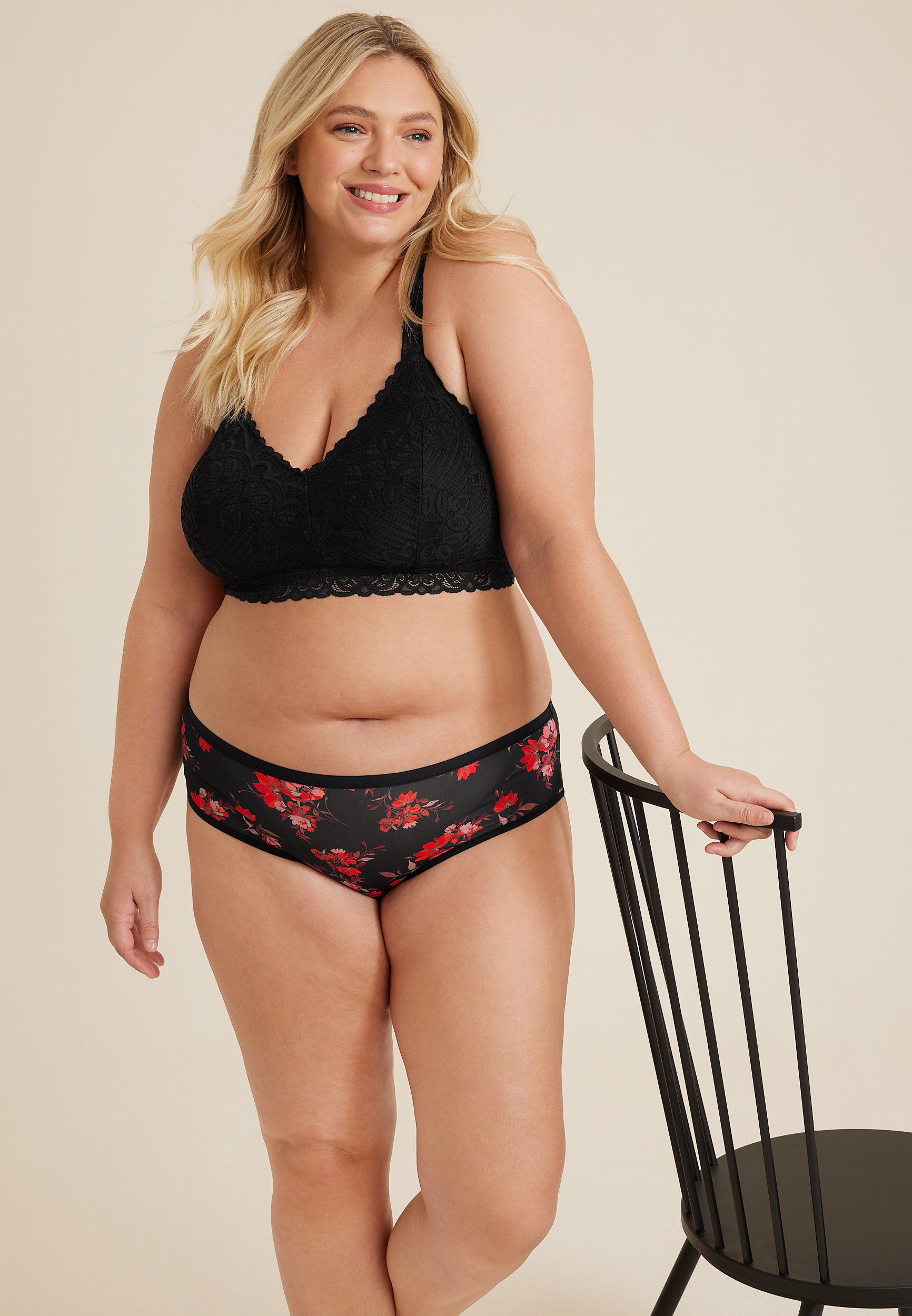 True Stretch Floral Hipster Panty, C1756, large