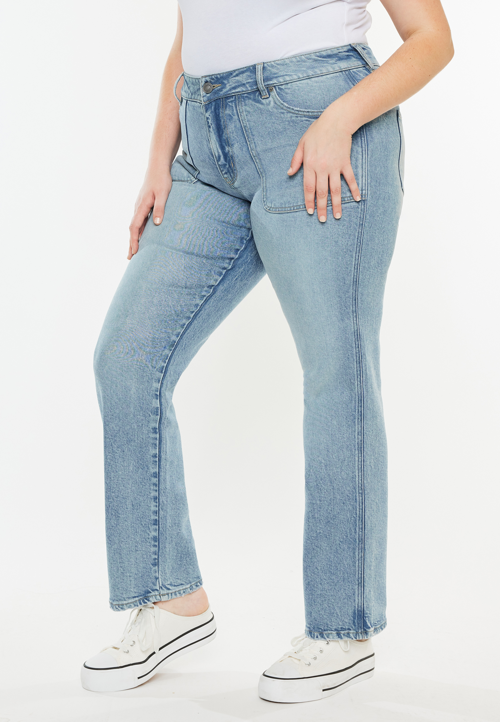 Plus Size KanCan&trade; High Rise Porkchop Pocket Straight Jean, C2806, large