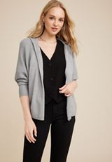 Hooded Cocoon Cardigan, C829, small