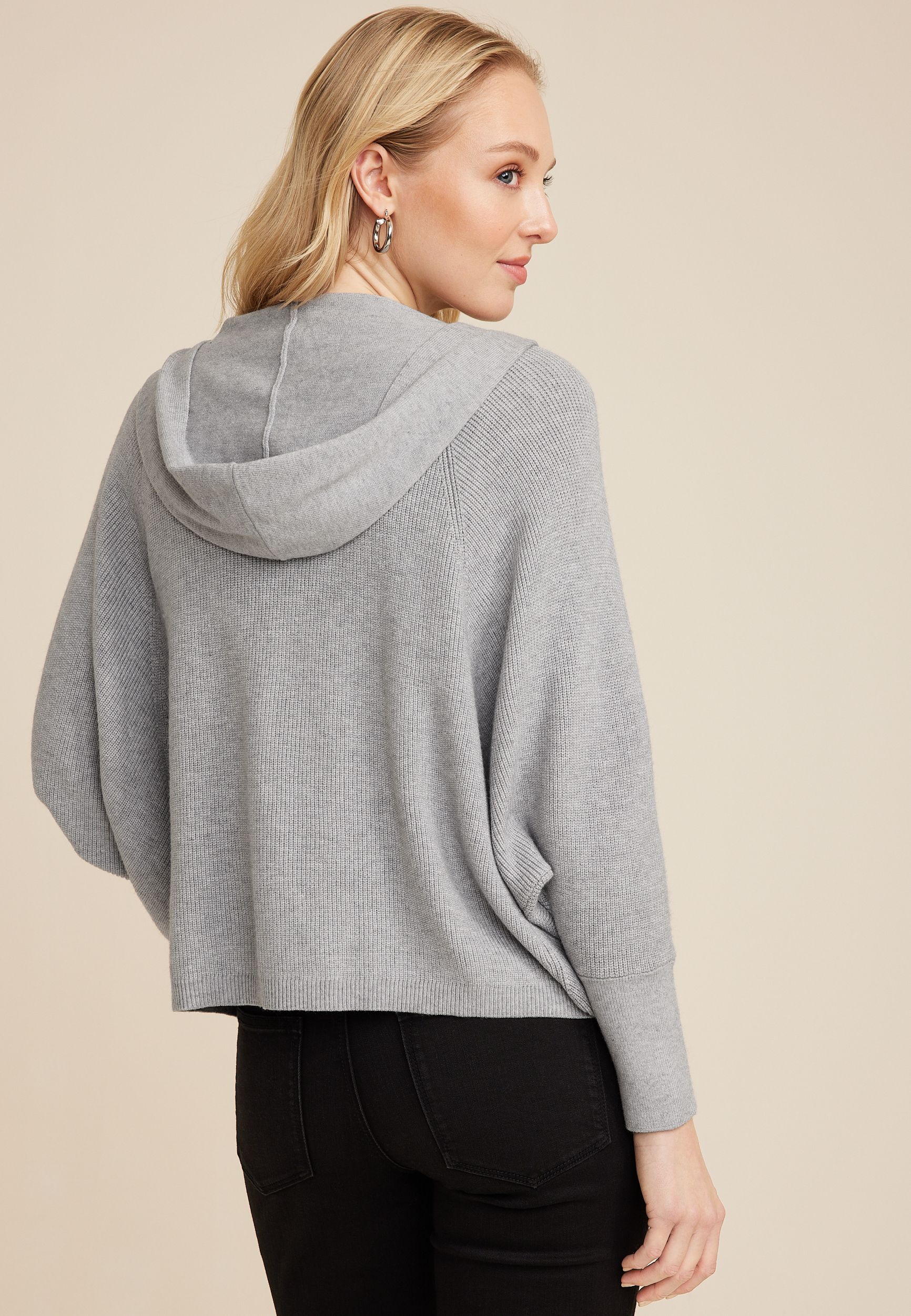 Hooded Cocoon Cardigan, C829, large