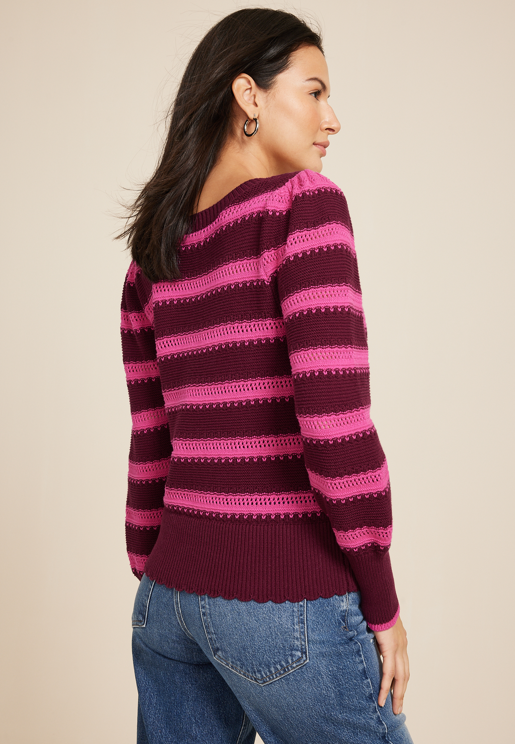 Stripe Open Stitch Sweater