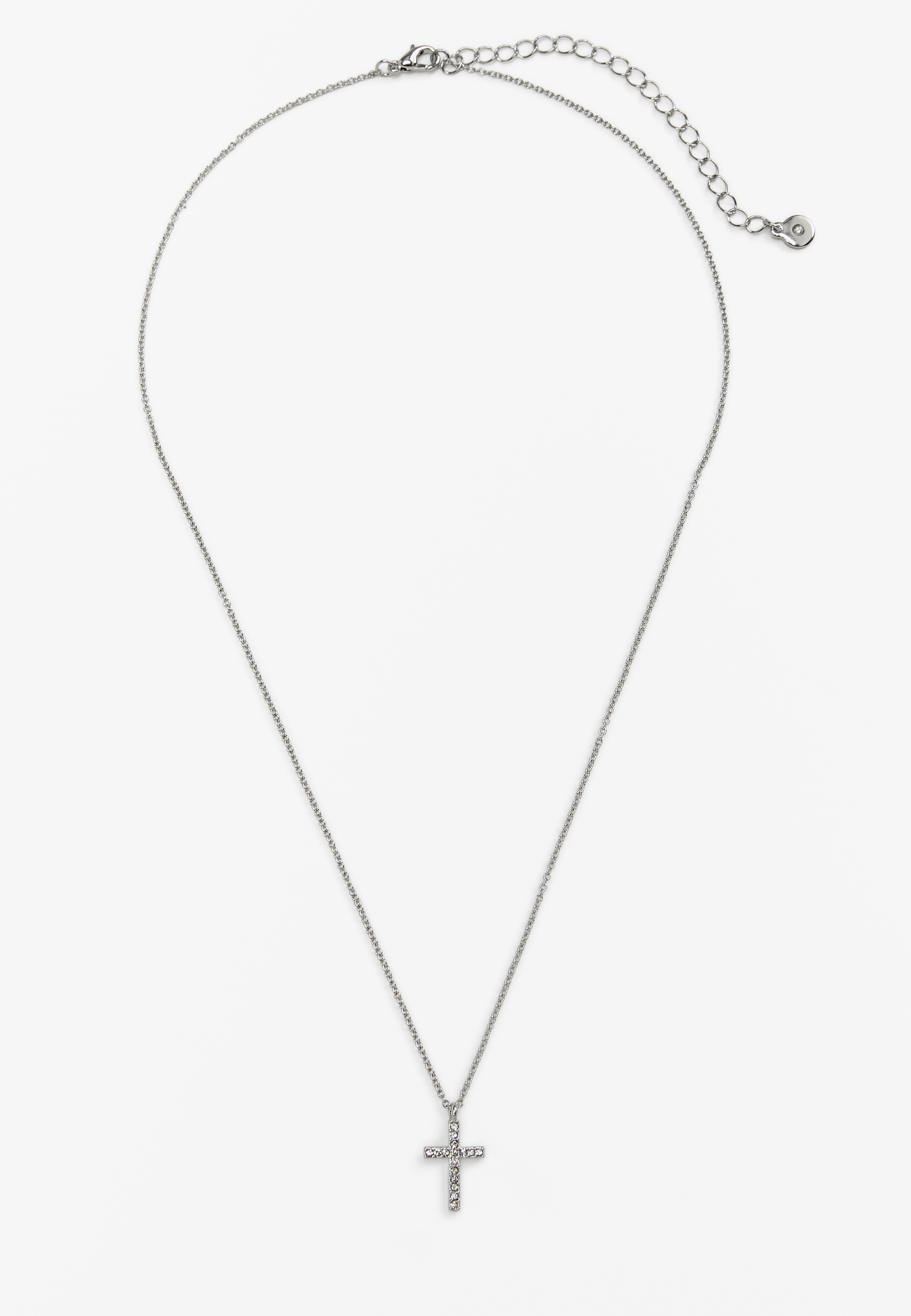 Rhinestone Cross Pendant Necklace, C431, large