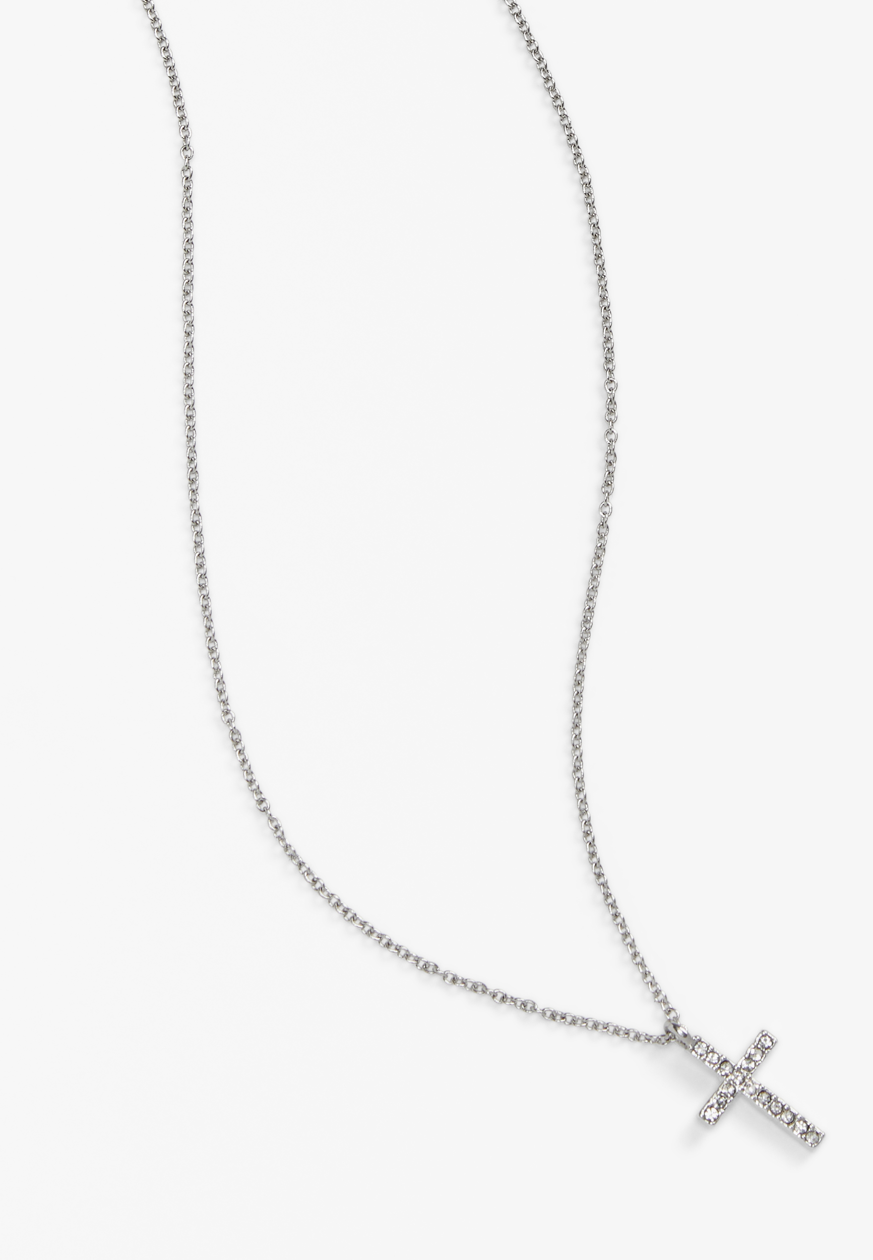 Rhinestone Cross Pendant Necklace, C431, large