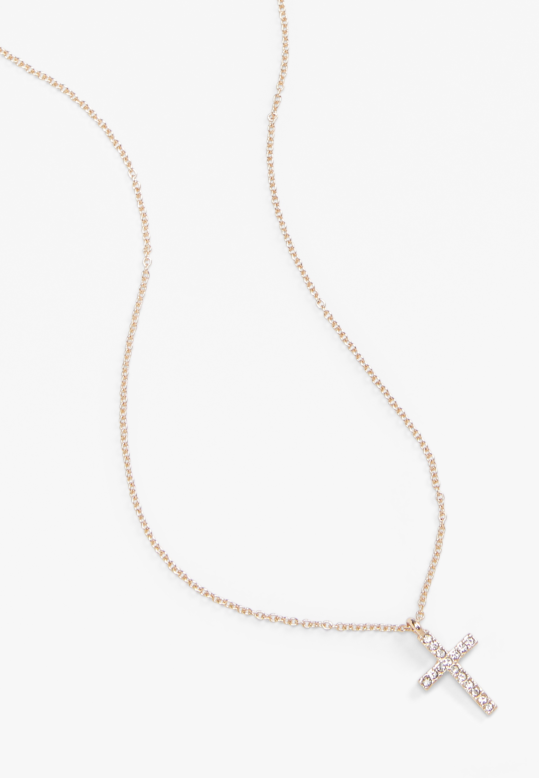 Rhinestone Cross Pendant Necklace