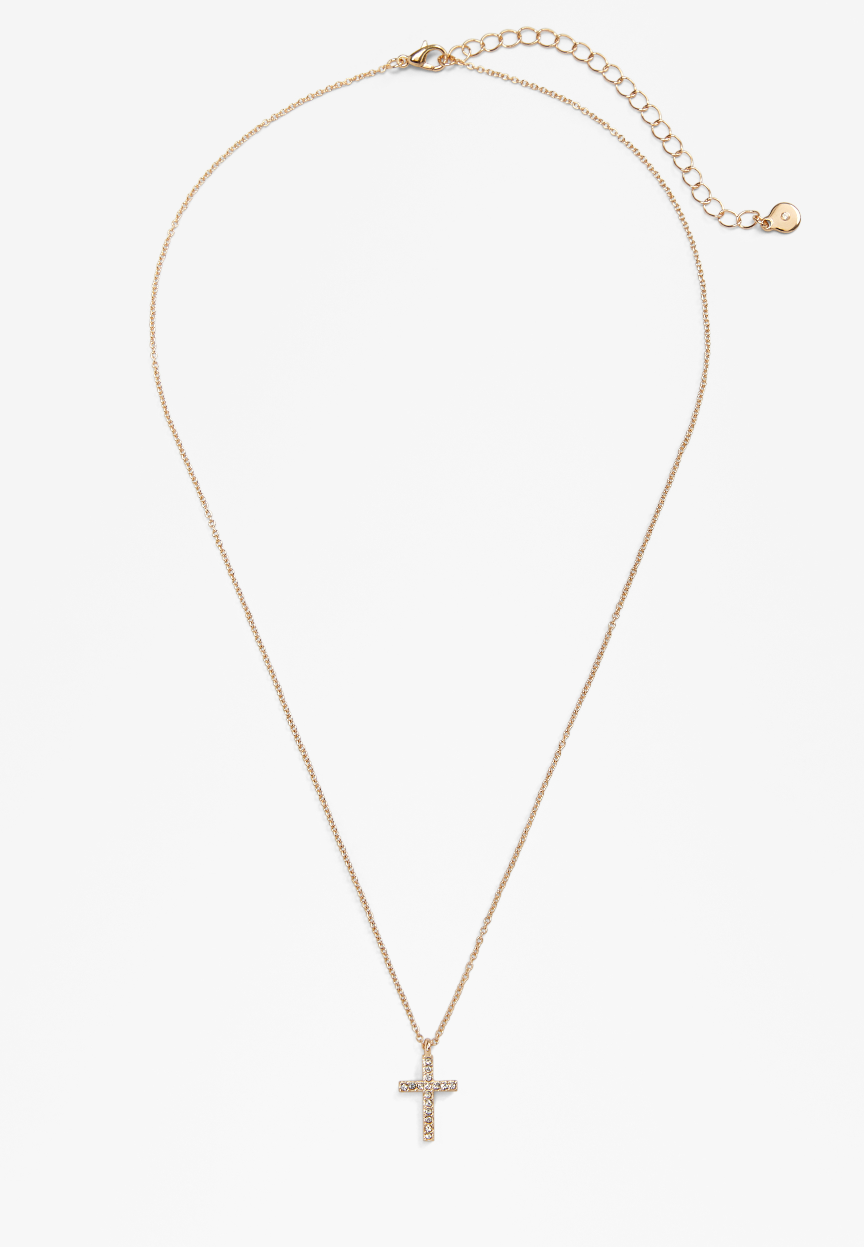 Rhinestone Cross Pendant Necklace