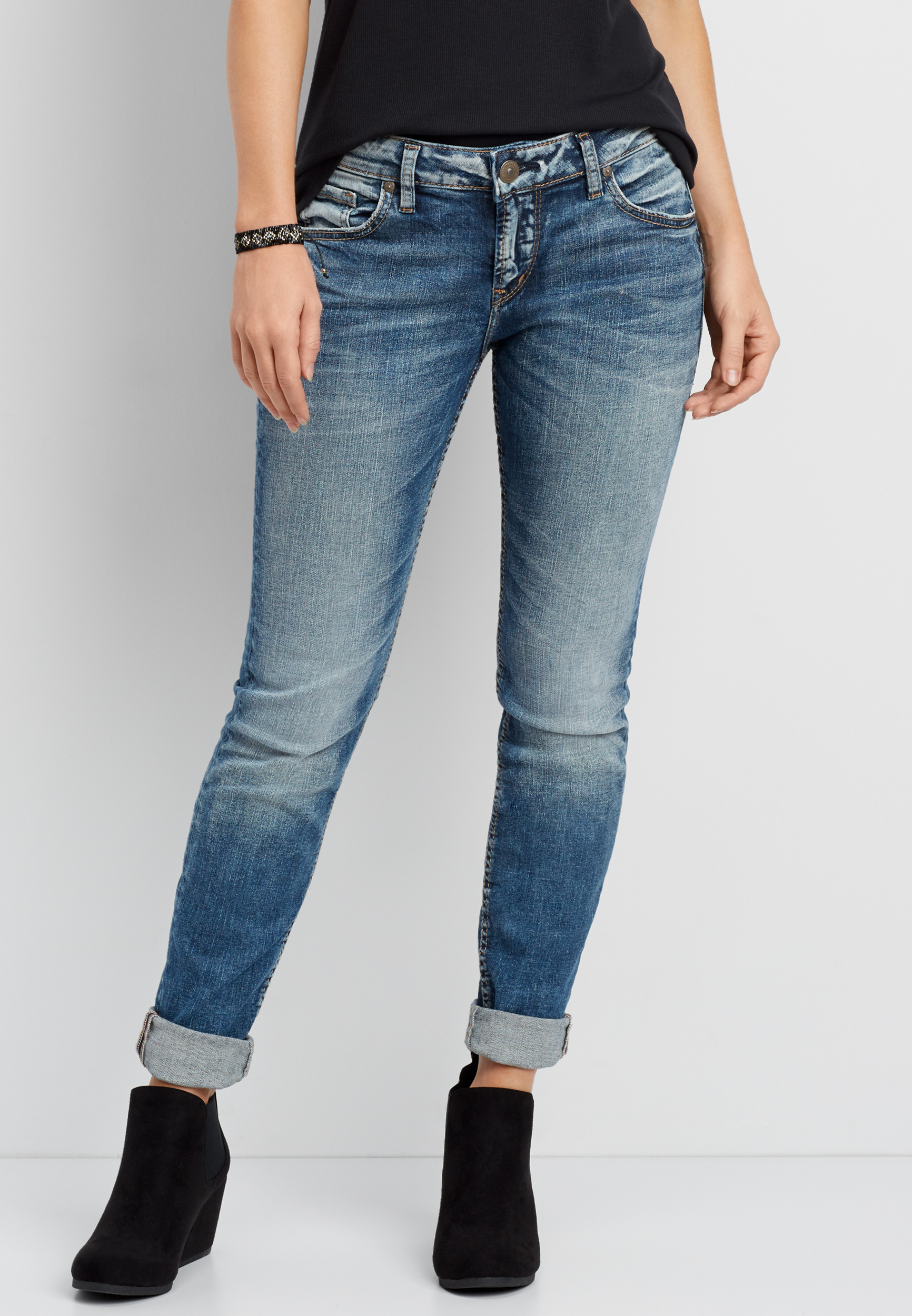 Silver Jeans Co.® Sam medium wash boyfriend jeans | maurices