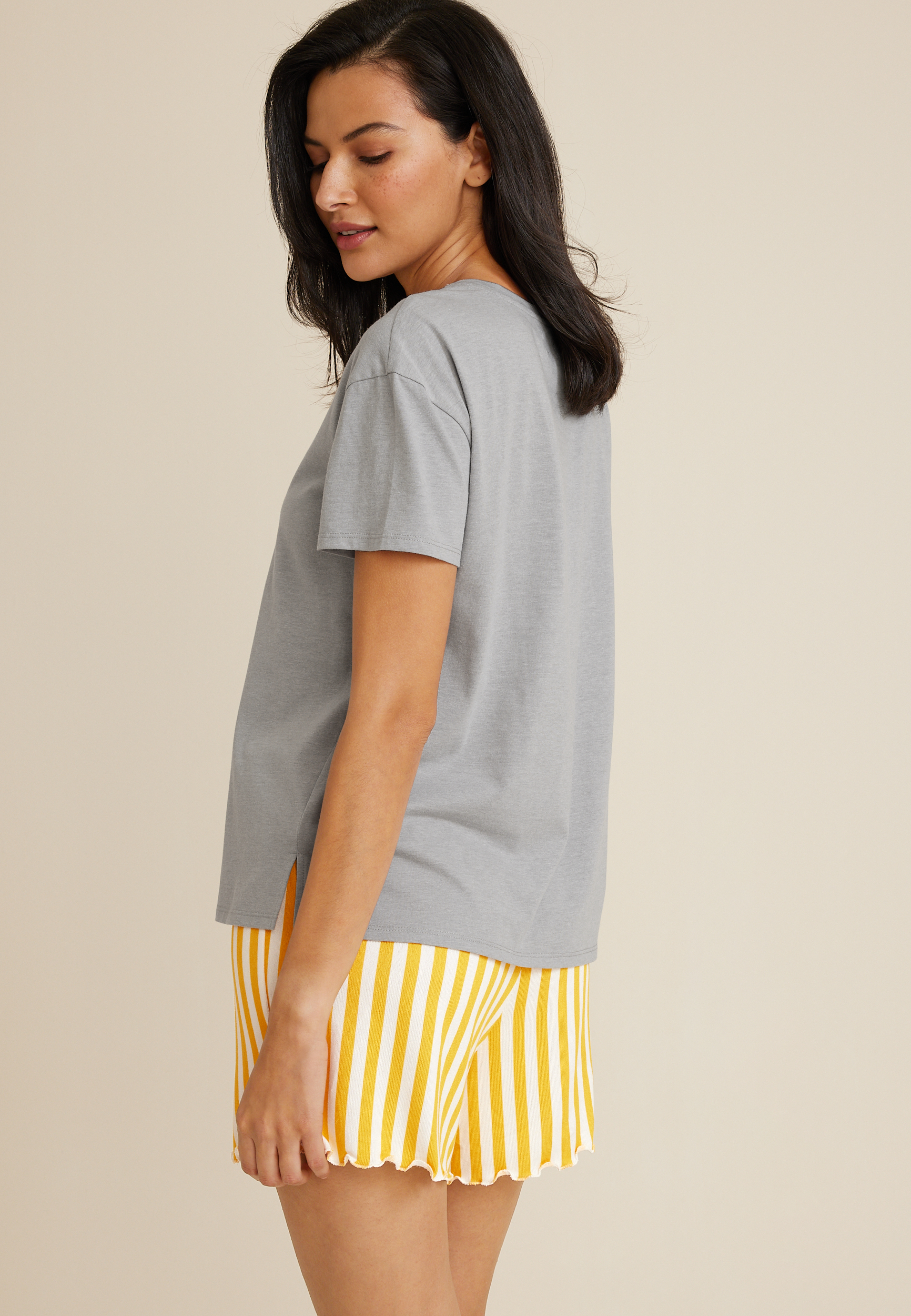 Graphic Tee And Short Pajama Set